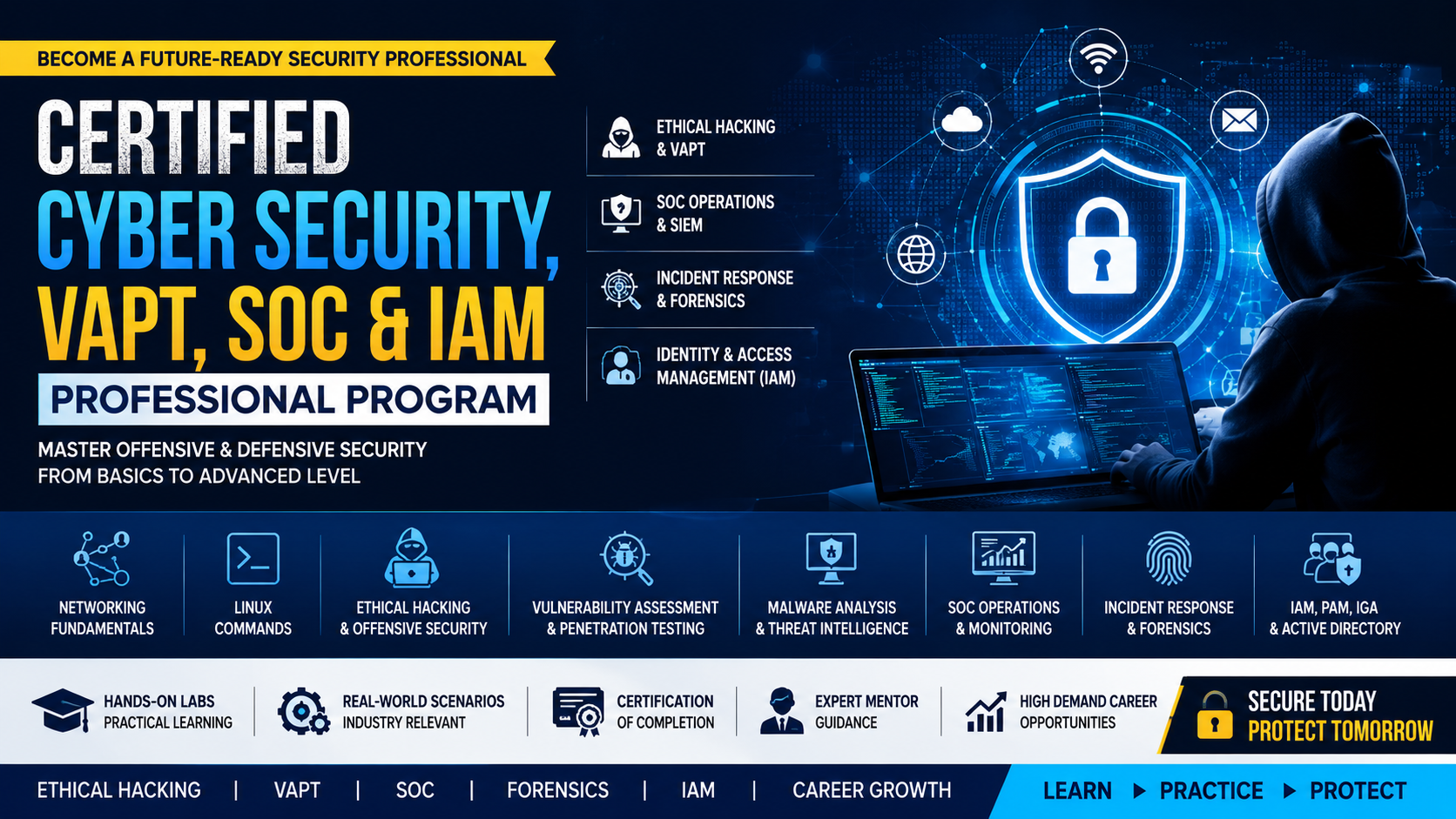 Advanced Cyber Security, VAPT, SOC and IAM Master Program Live (One to One)
