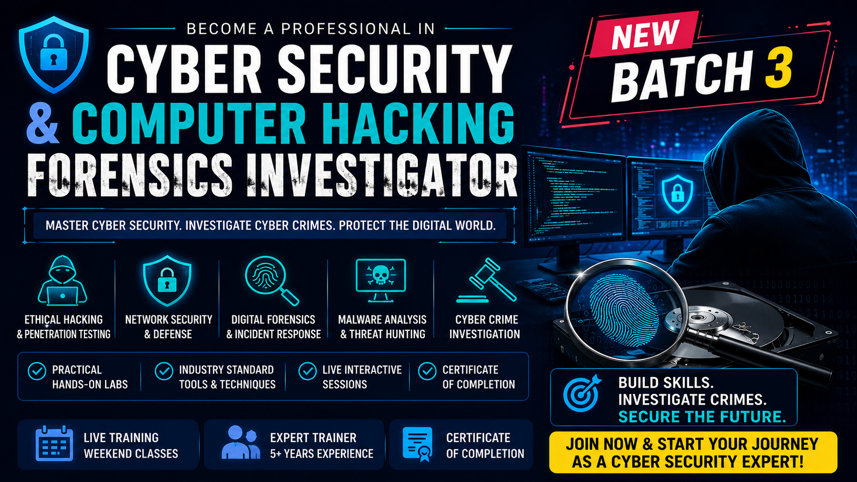 NB: 3 Professional Cyber Security and Computer Hacking Forensics Investigator